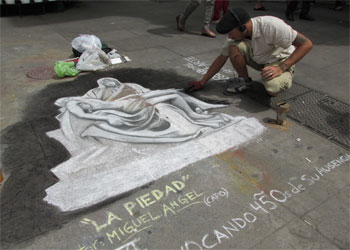 Artista de la calle, en Florida y la Av. Corrientes